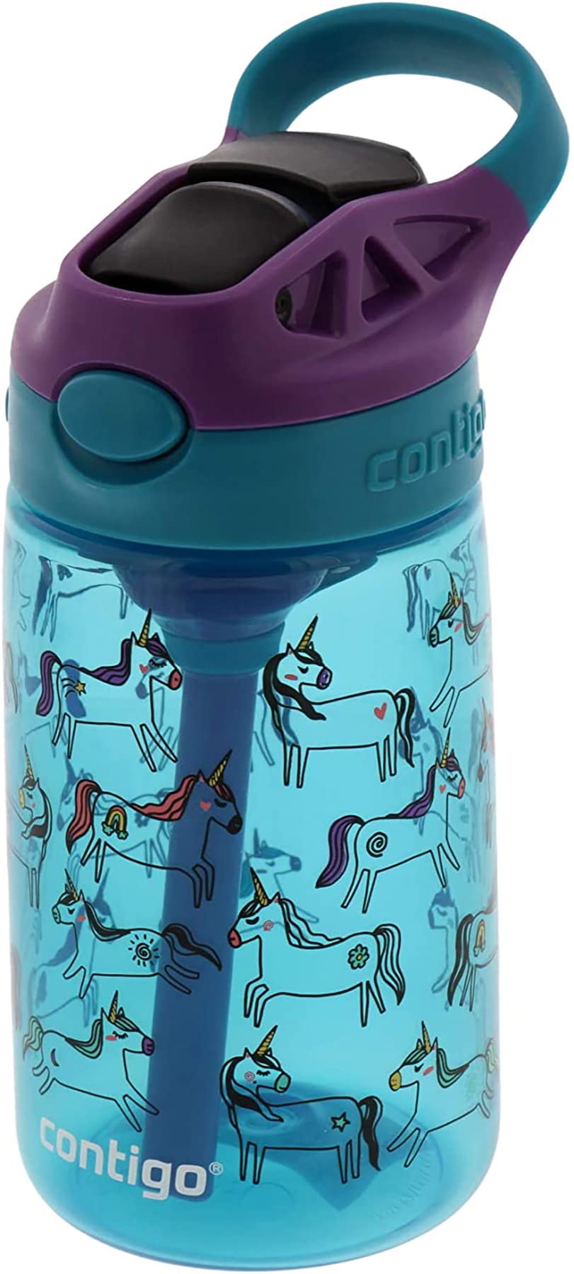 Contigo AUTOSPOUT Camping Hydration Water Bottles, 14oz (Pack of 1), Unicorn