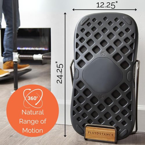FluidStance Adult Balance Board - USA-Made Anti-Fatigue Wobble Board for Standing Desks | 360° Rocker Design