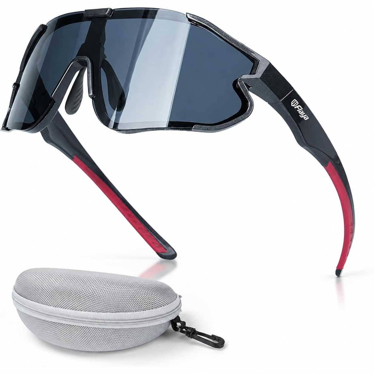 Flaya Polarized Sport Sunglasses for Men Women｜Ideal for Golf, Fishing, Running, Cycling, Driving, Hiking｜UV400 Protection Wraparound Large Lens Design Lightweight TR Frame & Adjustable Nose Pads