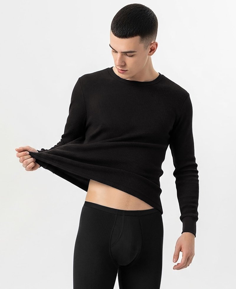 Andrew Scott Men's Traditional Waffle Thermal Underwear Long Sleeve Shirt | Baselayer Crew Neck Top | Multi Packs