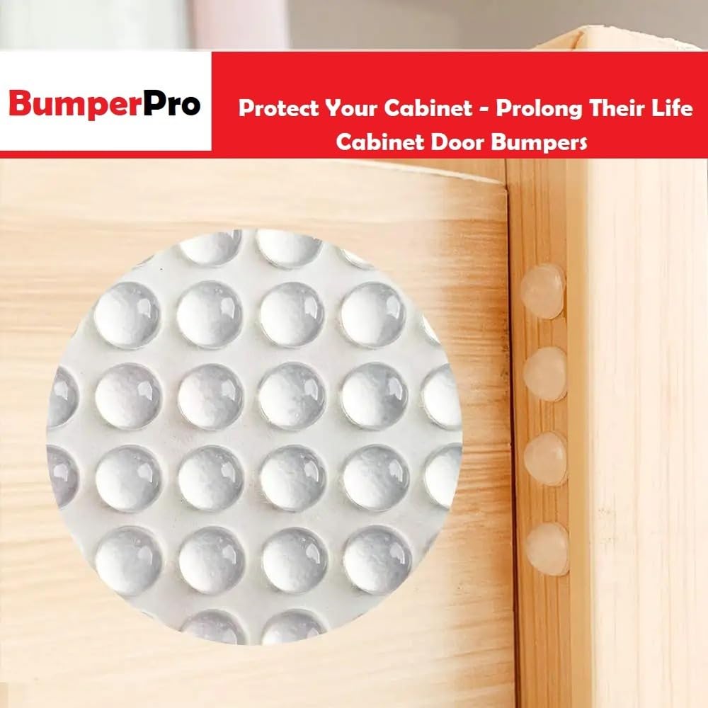 100PCs Clear Cabinet Door Bumpers 3/8", Self Adhesive Silicone Clear Rubber Bumpers for Cabinet Doors, Rubber Stoppers for Furniture, Adhesive Rubber Feet Pads, Drawer Stops, Cabinet Stoppers