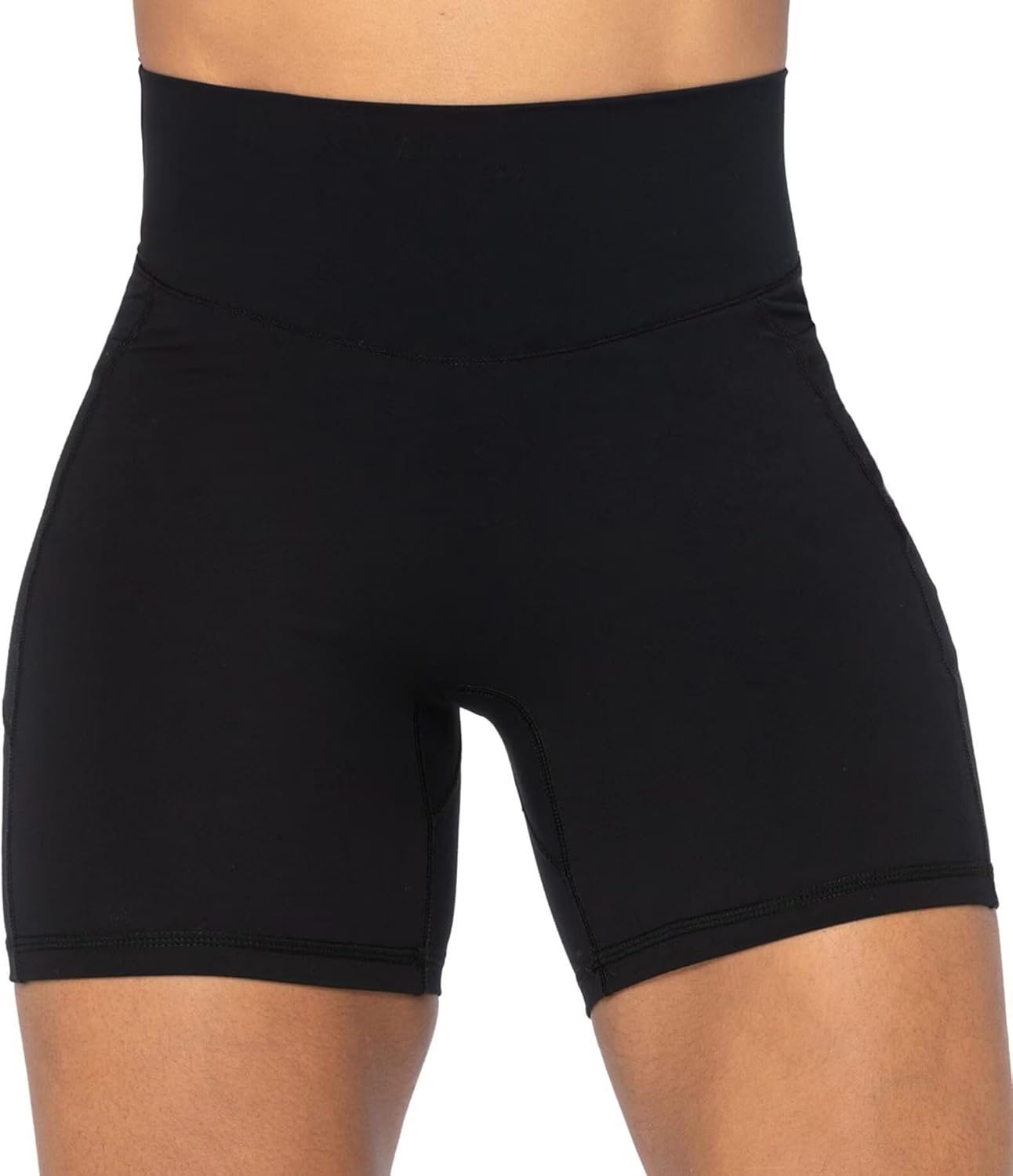 Sunzel Biker Shorts for Women - No Front Seam Design with Pockets & Tummy Control | Yoga & Gym Wear