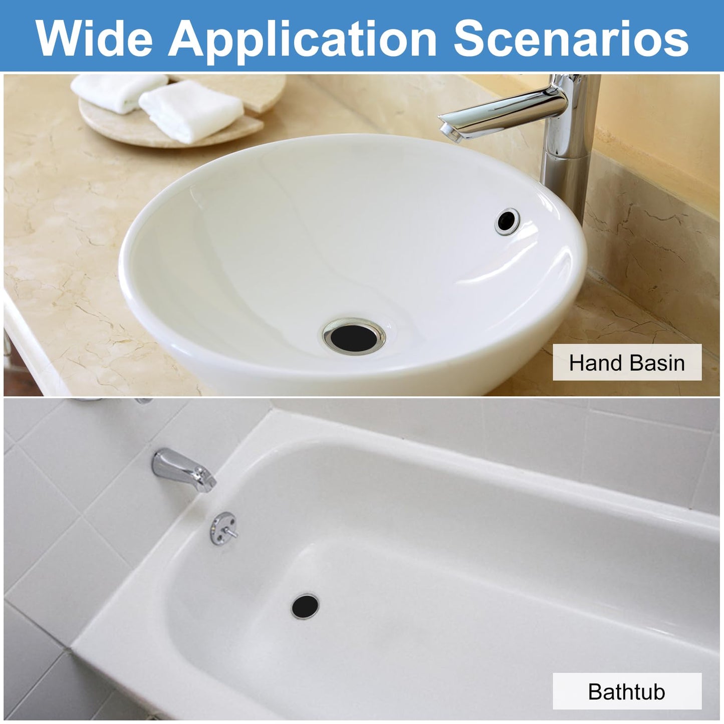 uxcell 2 Pack Shower Drain Strainer, 2" x 2.5" Stainless Steel Floor Drain Strainer Deep Sink Hair Catcher for Kitchen Bathroom Balcony Floor Drain, Fit Hole Size from 1.57" to 2.56"