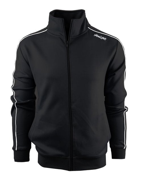 SCREENSHOT-S51703 Mens Hip Hop Premium Stack Fit Comfort Track Jacket - Athletic Sport Fitness Fashion Urban Lifestyle Streetwear Top-Black/White-Xlarge