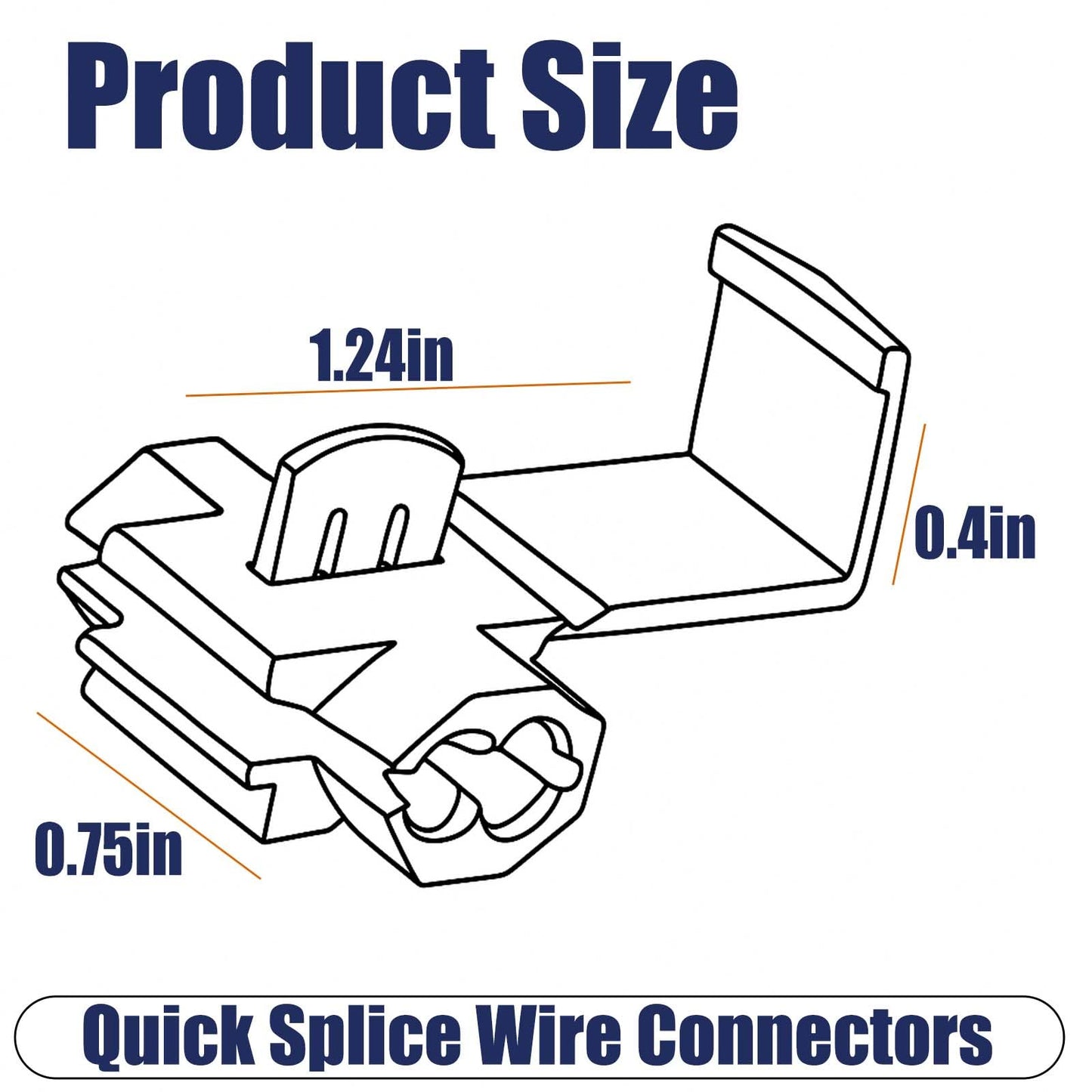 Solderless Quick Splice Wire Connectors,Double Run or Tap,22-18 AWG Red(30 PCS) 18-14 AWG Blue(30 PCS) Lock Snap Electrical Wire Connector(60/Pouch)