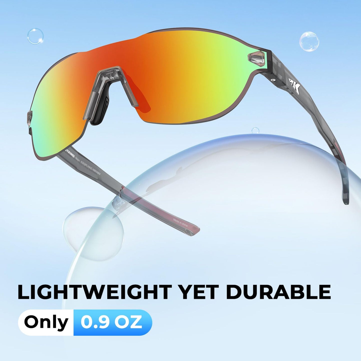 KastKing Nizini Polarized Sports Sunglasses for Men Women, Rimless Sports Fishing Eyewear, Light Grilamid Temples, UV400 Protection for Fishing Running Cycling