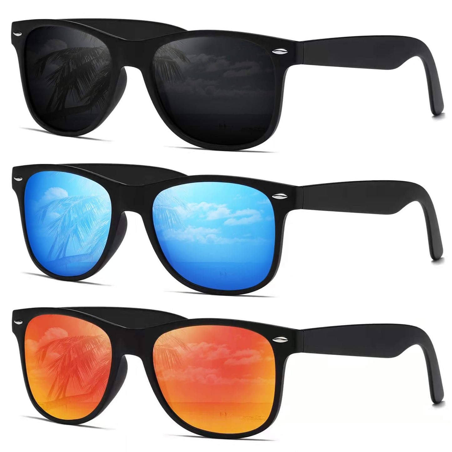 DEMIKOS Sunglasses Men Polarized Sunglasses for Mens Womens Retro Mirror Lens for Driving Fishing UV Protection