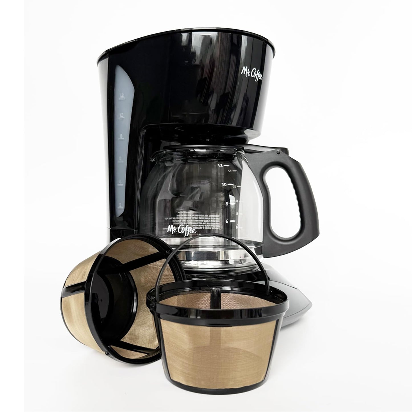 2-PACK Gold Reusable 8-12 Cup Basket Coffee Filter for Mr. Coffee Coffee Makers and Black & Decker Coffee Maker