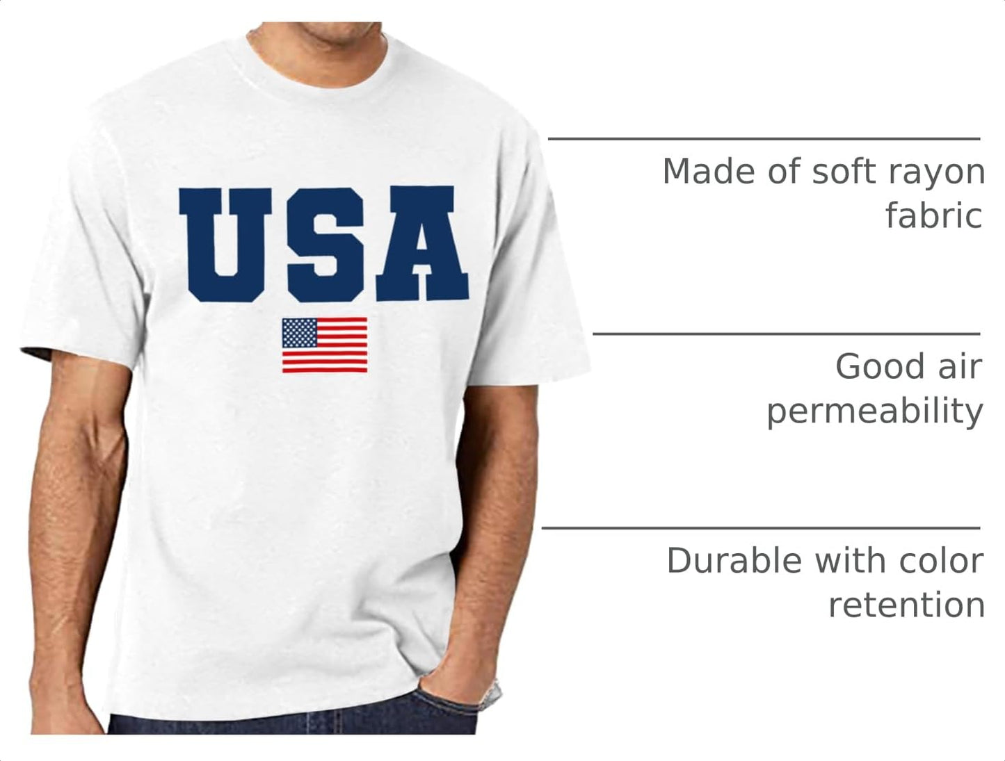 American Flag Shirts Men: USA T Shirt 4th of July Shirt Patriotic Tops Casual Short Sleeve T-Shirts
