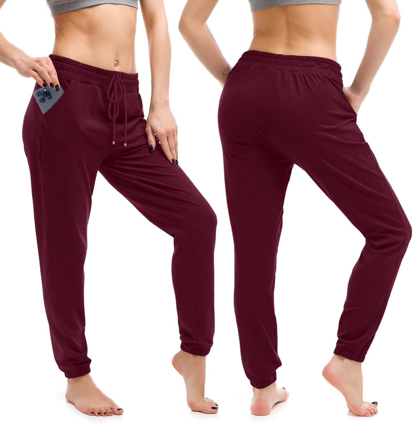 Walifrey Women's Joggers - Comfortable Drawstring Sweatpants with Pockets for Lounging & Gym