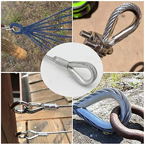 316 Stainless Steel Chain Thimble for 1/2" Wire Rope - 4 Pack