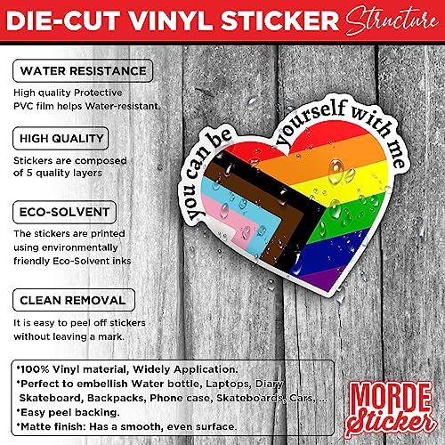 You Can Be Yourself with Me Sticker - 2 Inch Rainbow Pride
