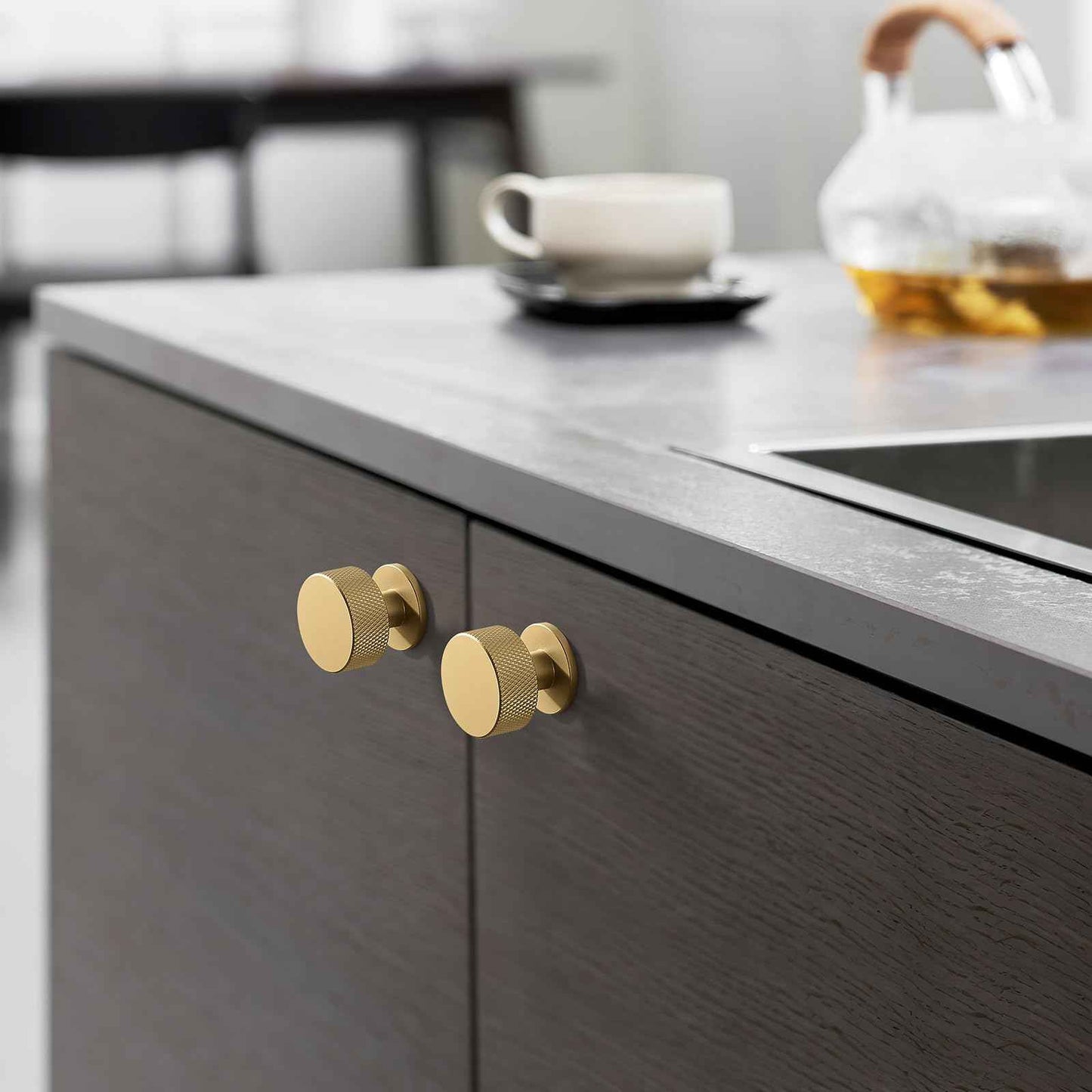 FAPUAL 10 Pack Gold Cabinet Knobs for Kitchen Cabinets & Dresser Drawers, Round Single Hole Hardware Handles Pulls, Cupboard Drawer Knob