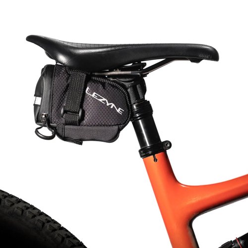LEZYNE Caddy Bike Saddle Bag - Durable Nylon Cycling Storage Bag with Velcro/Quick Release Mount, Reflective Accents, Water-Resistant Zipper for Road Bikes & Commuters, Medium