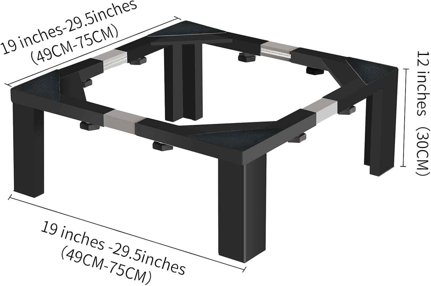 Heavy Duty Stainless Steel Mini Fridge & Washer Dryer Stand with 4 Strong Feet - Universal Appliance Base (Large)