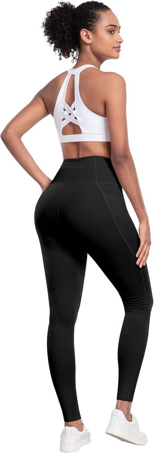 LZYVOO Leggings - High Waisted Tummy Control Yoga Pants with Pockets | 6-Pack Soft Comfort