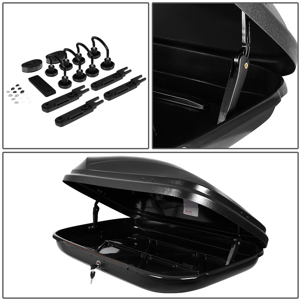 Heavy Duty Rooftop Cargo Carrier ABS Lockable Car Roof Rack Cargo Carrier, Capacity 110 LBS, 53 X 34 X 15 Inches, Black