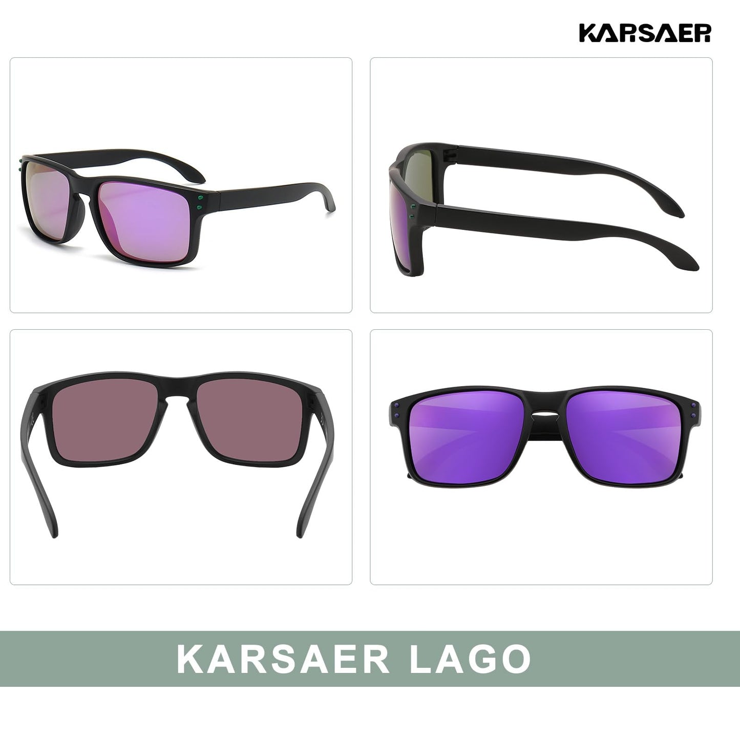 Karsaer Lago Polarized Sport Sunglasses for Men and Women, Ideal for Driving Fishing Cycling Running, UV Protection
