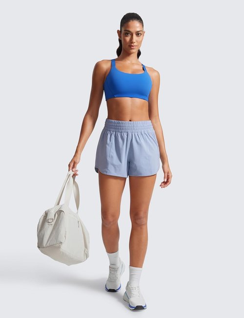 CRZ YOGA Women's Racerback Padded Sports Bra - Medium Impact, Adjustable Straps, Gym Workout Top