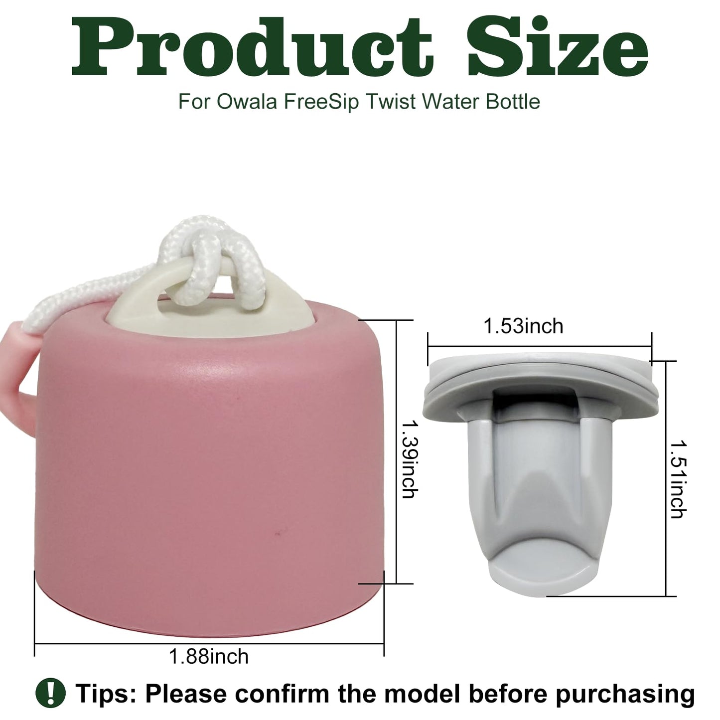 RUIQI MISSJ Replacement Lid for Owala FreeSip Twist Water Bottle,Replacement Accessories for Owala FreeSip Twist 18oz 24oz,Replacement Lid Accessory for Owala,Leak-Proof,BPA-Free(Pink)