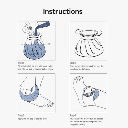 BICAREE Reusable Ice Pack for Injuries - No-Leak Hot & Cold Therapy Bag, 9-Inch Size