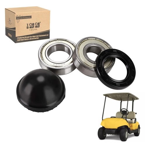 10L0L Golf Cart Front Wheel Bearing Kit for Yamaha G2,G8,G9,G11,G14,G16,G19,G20,G21,G22,G29 Gas & Electric,Inner Wheel Sealed Ball and Commutator Bearing with Rubber Front Hub Dust Cover, 93306-005Y3