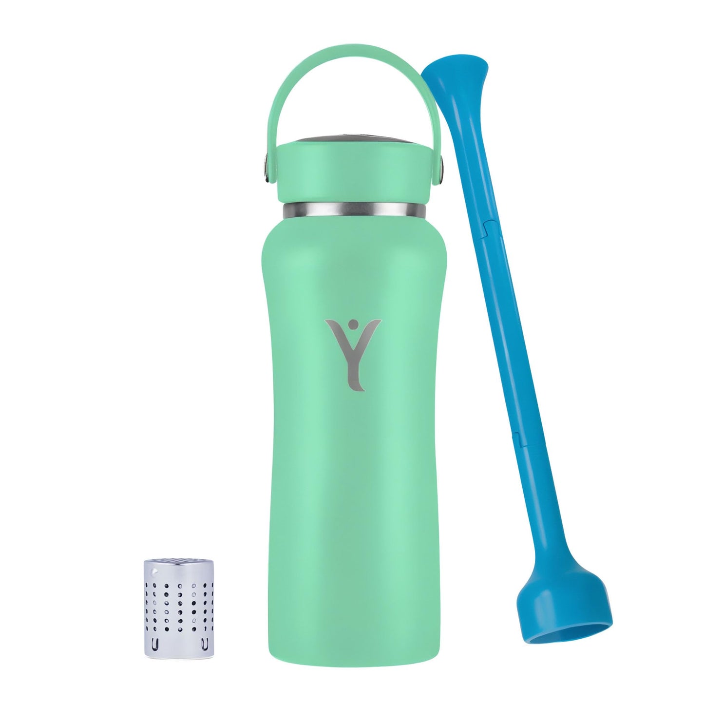DYLN Hydrogen Water Bottle | Create Hydrating Alkaline Hydrogen-Rich Water Up to 9 pH | Vacuum Insulated Stainless Steel Water Bottle | Keeps Water Cold for 24 Hours | 25 oz, Mint