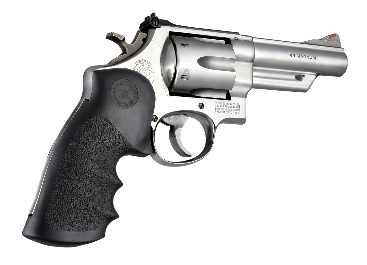 Hogue OverMolded Rubber Monogrip for S&W N Frame, Square Butt Revolver Grip, Black - 29000