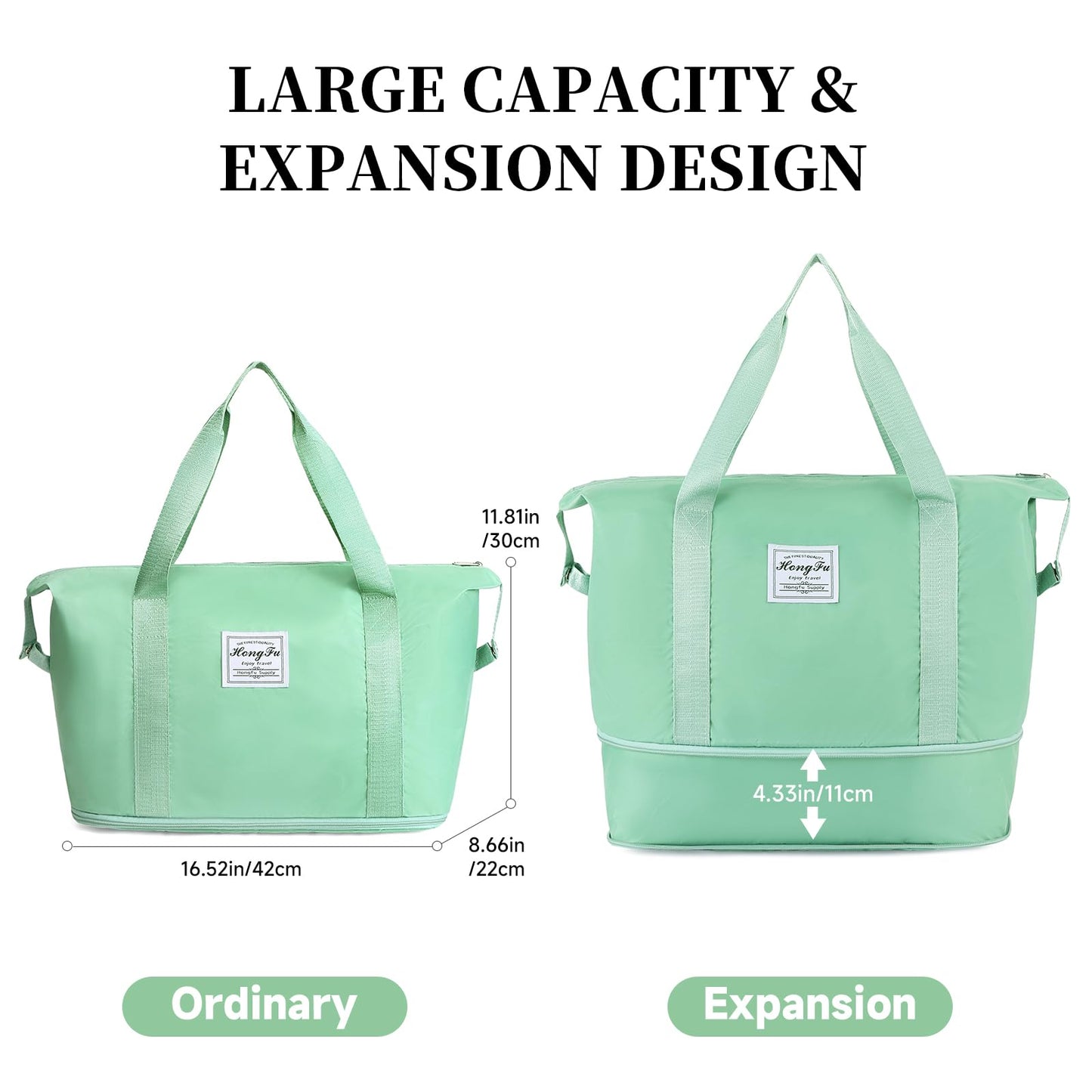 AMXNX Travel Duffel Bag Weekender Bags for Women Foldie Travel Bag Expandable Overnight Bag Water-resistant for Sports Gym