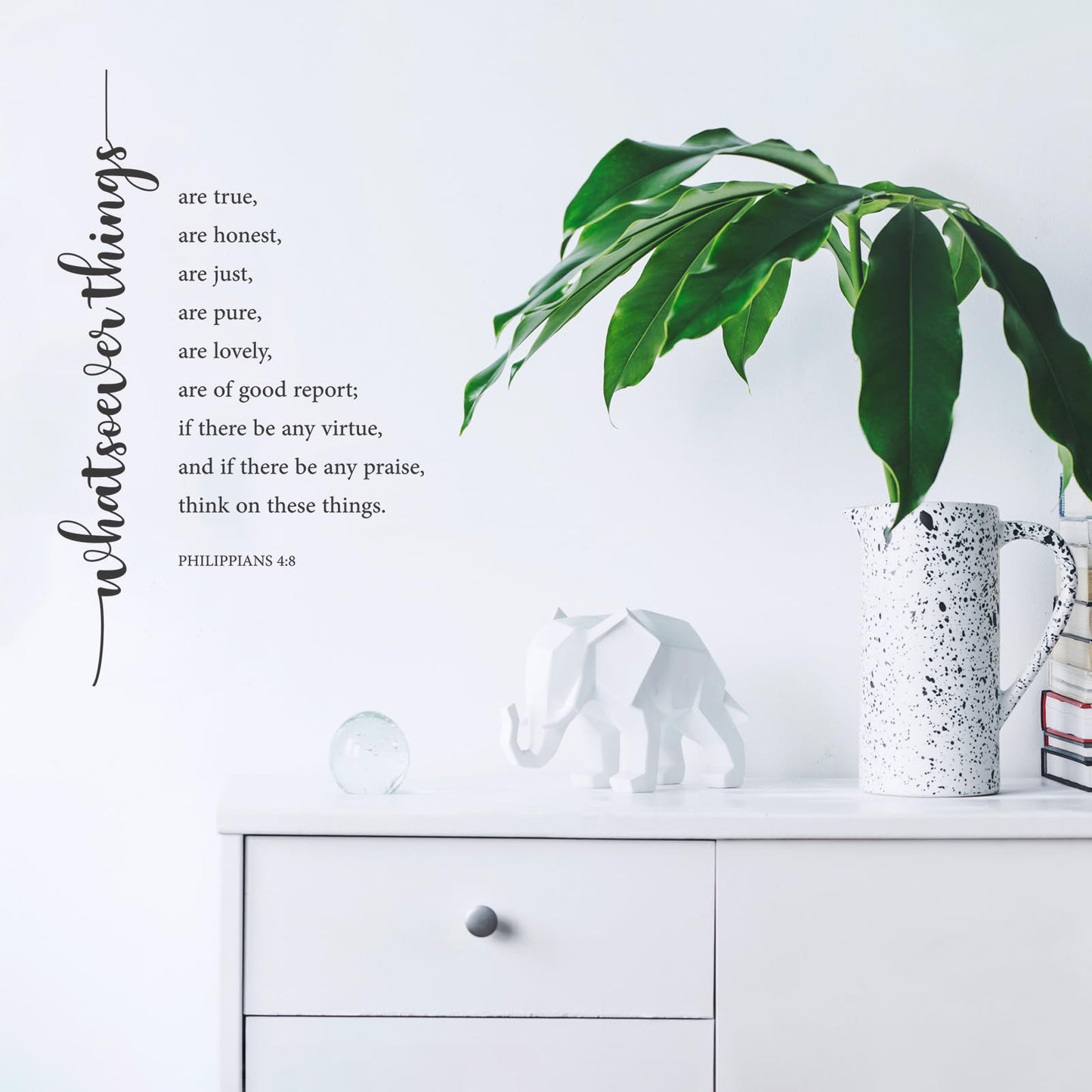 BBTO Bible Verse Wall Stickers Inspirational Quote Wall Decals Religious Motivational Scripture Sticker Peel and Stick for Bedroom Living Room Office Bathroom(God Love Us)