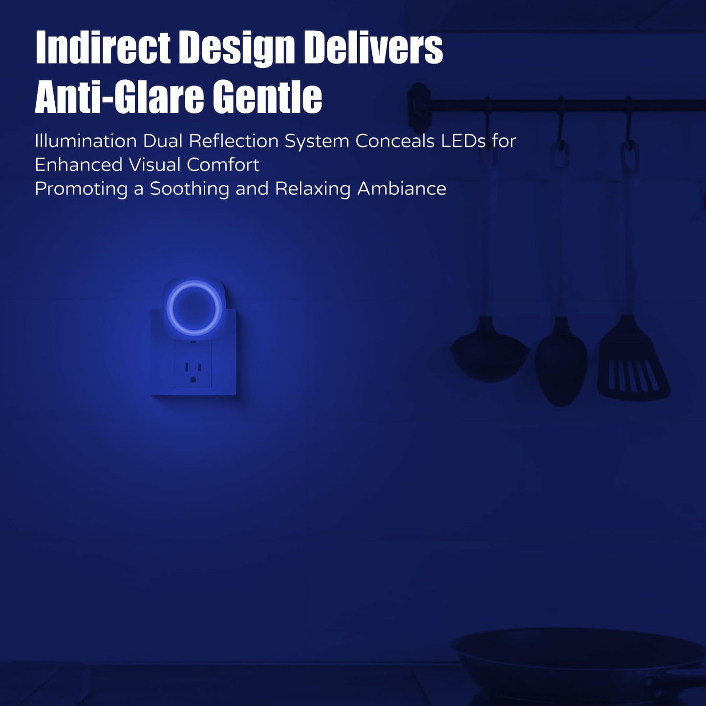 Fusunloh Blue Night Lights Plug in to Wall,4 Packs Dimmable Night Light with Auto Dusk to Dawn Sensor,Soft Glow Night Light for Bathroom, Bedroom,Hallway, Stairs, Kitchen,Blue