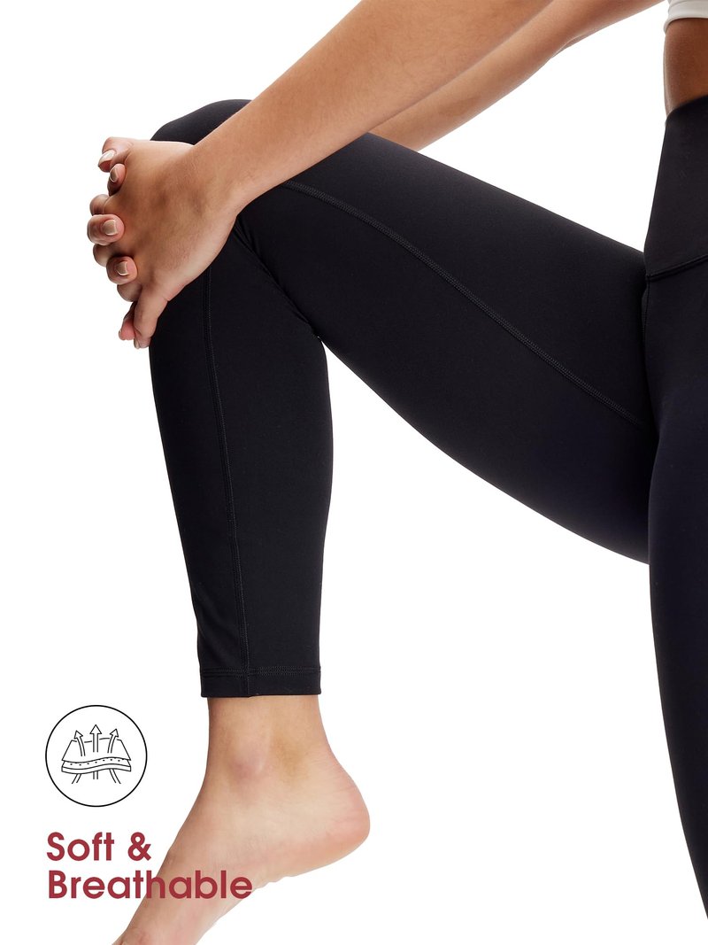 NANJI High Waisted Leggings with Pockets for Women - Tummy Control, Buttery Soft Yoga Pants, Squat Proof Workout Leggings (M, Black)