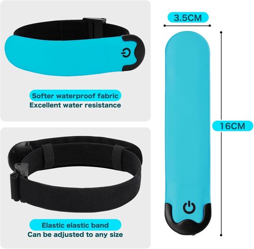 LED Armband | High Visibility Running Wristband - USB Rechargeable, Adjustable & Waterproof (2 Pack)