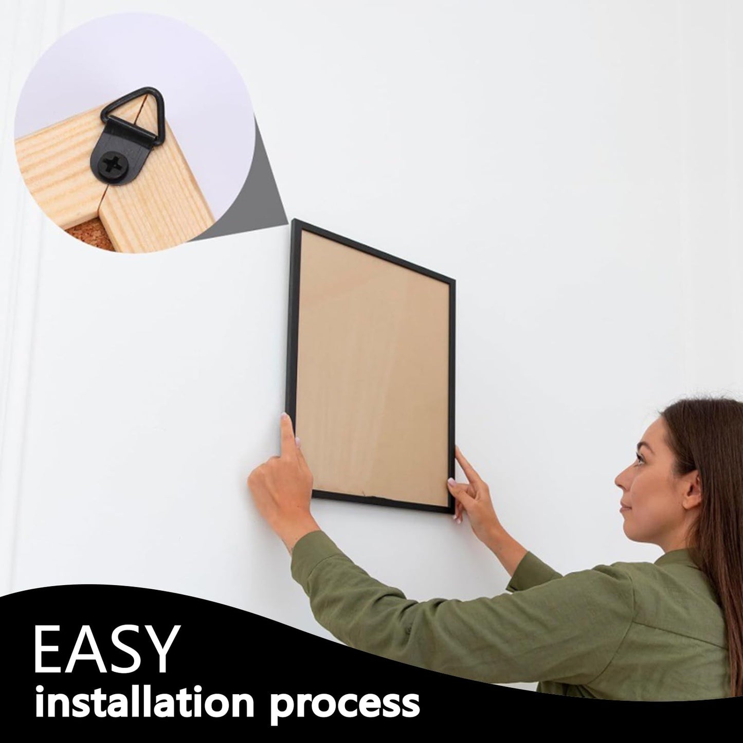 251 Pcs Picture Hanging Kit Heavy Duty Picture Hangers with Screws Black Picture Frame Mounting Hardware Picture Frame Hanging Kit Picture Hanging Hardware Tool for Frame Hanging