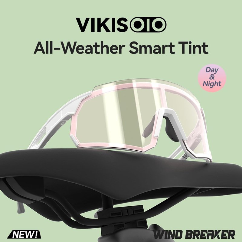 VIKISOIO Photochromic Cycling Glasses,UV400 TR90 Frame Riding Running Baseball Fishing Driving for Men Women 24922-C281