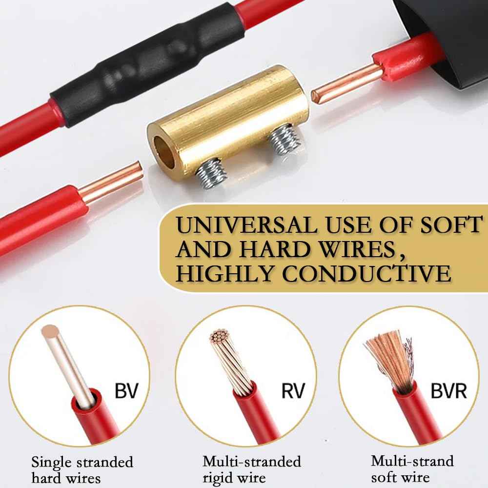 40pcs 6, 8, 10 AWG Wire Connectors, Quick Wiring Connection Terminal, Circuit Connector Wire Connector with 100 Screws, 40 Heat Shrink Tube & Wrench, for Household appliances and The Power Industry.