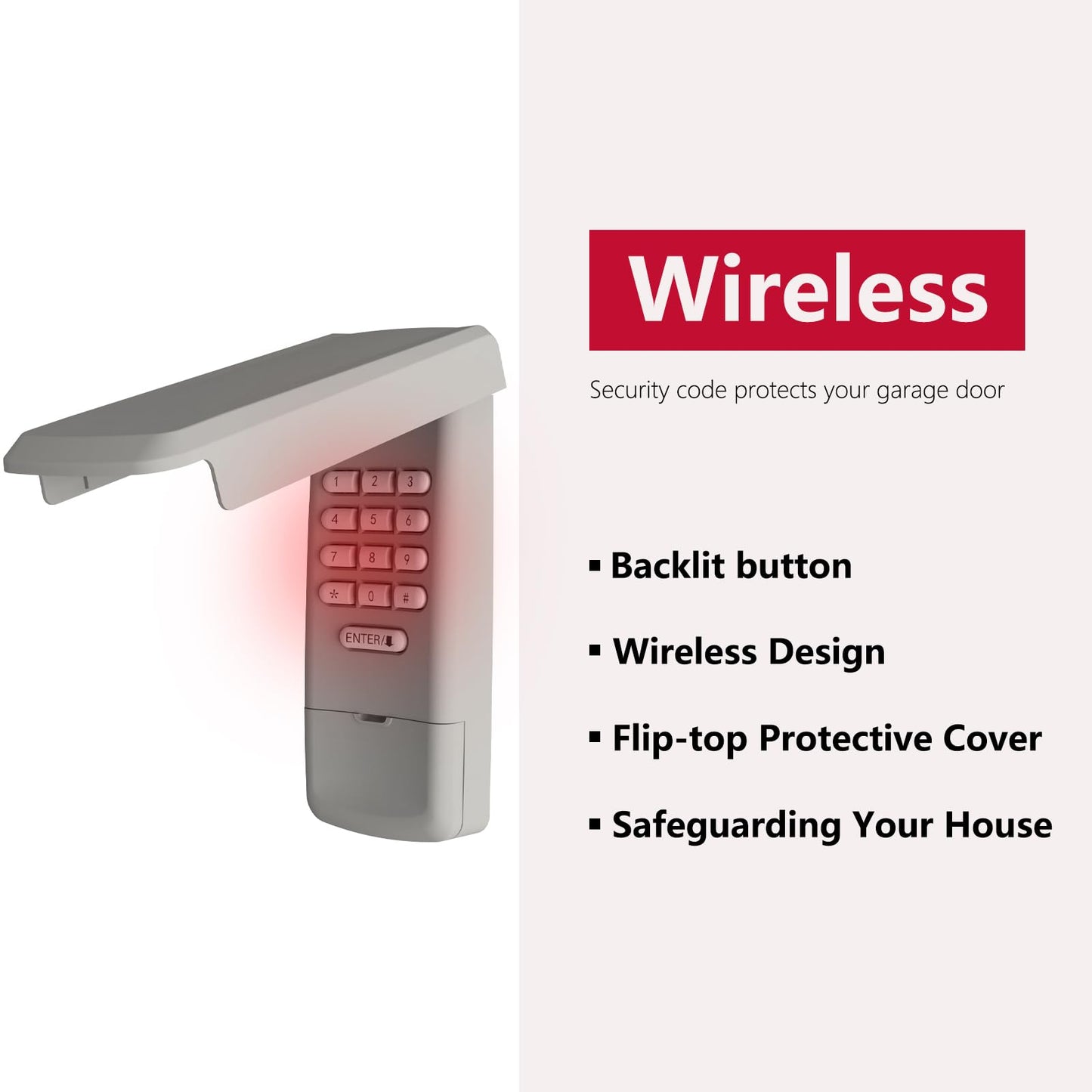 Garage Door Opener Keypad Universal Compatible with Liftmaster Chamberlain Craftsman Opener Remote Replace 877MAX 878MAX G940EV-P2 377LM 877LM 977LM 66LM CMXZDCG440 Wireless Keypad