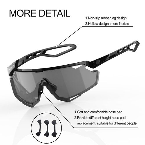 Sports Sunglasses for Mens Womens Baseball Cycling Sunglasses for Running Fishing Motorcycle Bike MTB Golf Softball Youth Teen Black Glasses