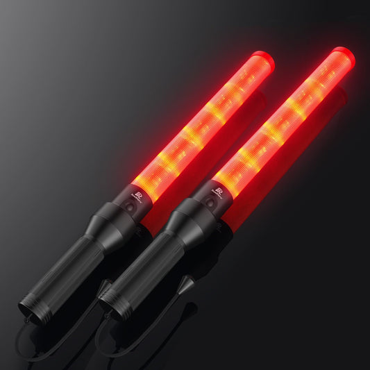 Traffic Wand 21 Inch, 2 Pack Air Traffic Control Lights with 2 Flashing Modes, Red Safety Signal Wands for Traffic Control, Airport, Parking, Car Directing