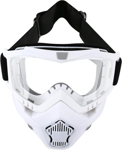 LJDJ Motorcycle Goggles - Anti-UV Removable Face Mask for Dirt Bike & ATV | Adjustable MX Eyewear