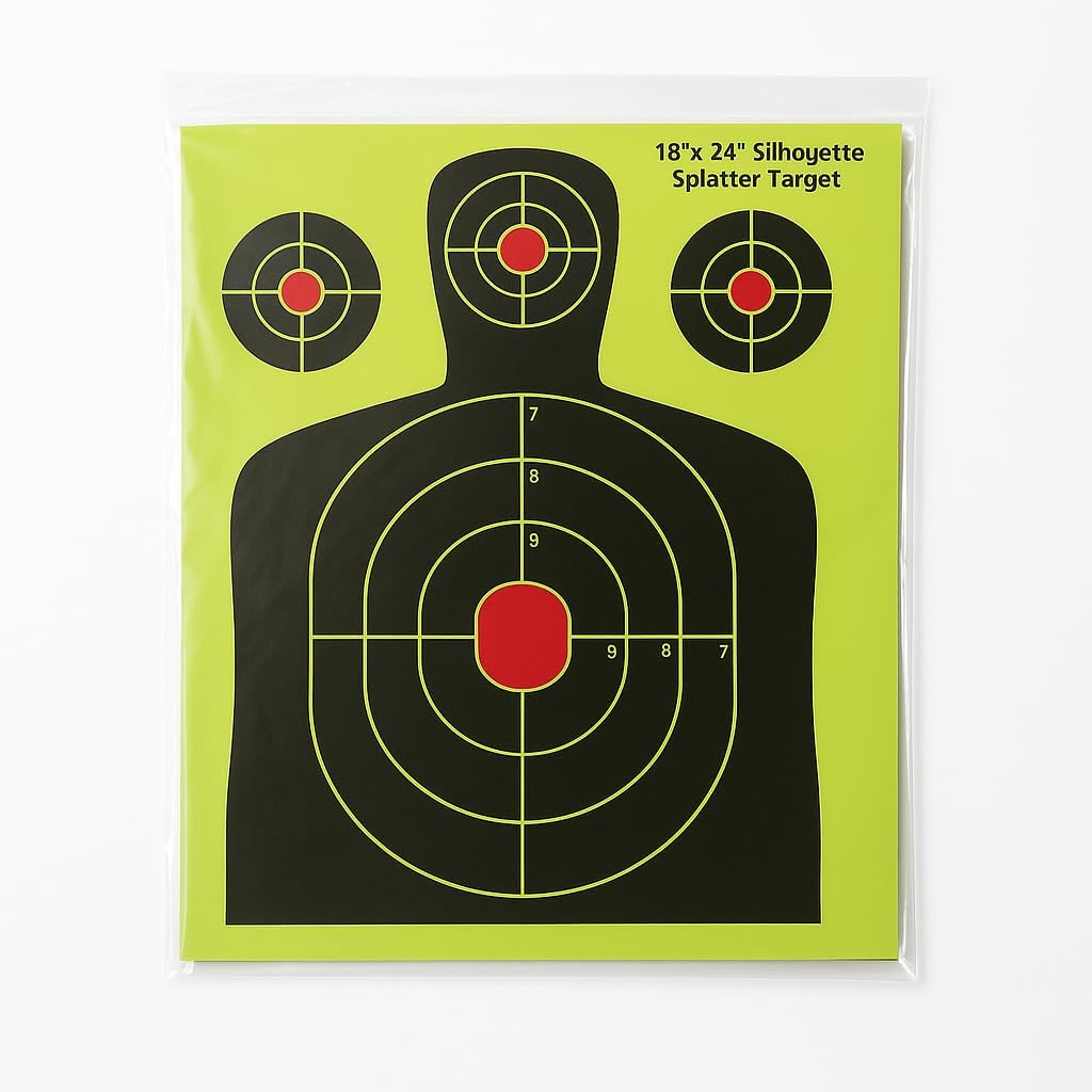 Splatter Targets 18x24 - Waterproof 5-Pack | High Visibility Reactive Paper for Rifles & Pistols