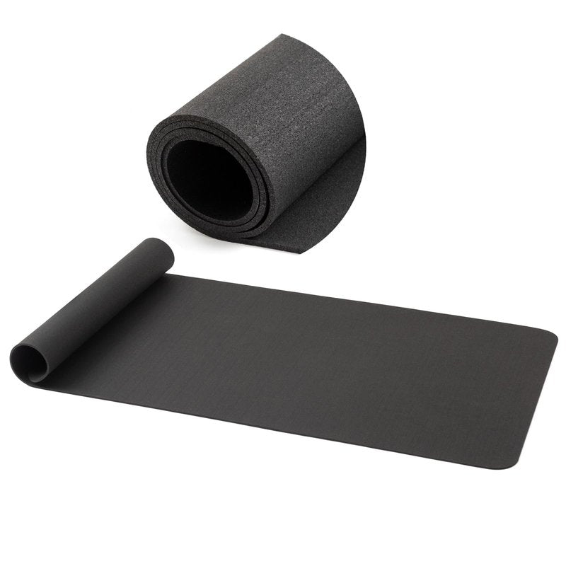 Fitness Equipment Mat for Hardwood Floors - 100% Recycled Rubber for Home Gym Flooring, Durable Workout Fitness Mats, Walking Pad Exercise Bike Equipment, Non-Slip 0.16" Thick, Black