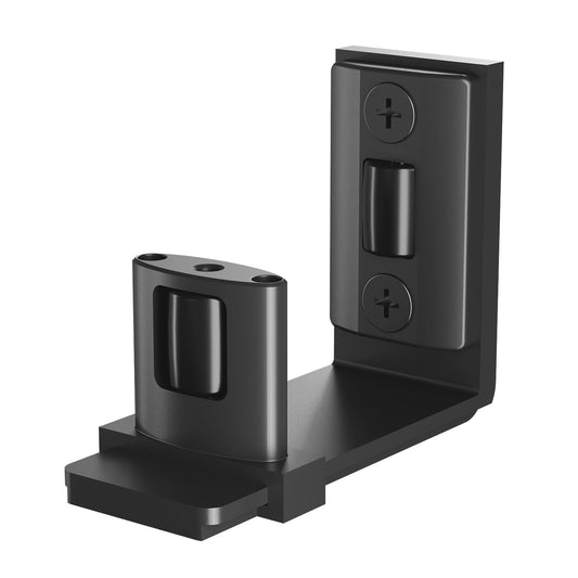 CCJH Sliding Barn Door Bottom Floor Guide, Adjustable Roller U Shape Flexible Flush Design, Wall Mounted, Black (Wall Mount Shape -A)