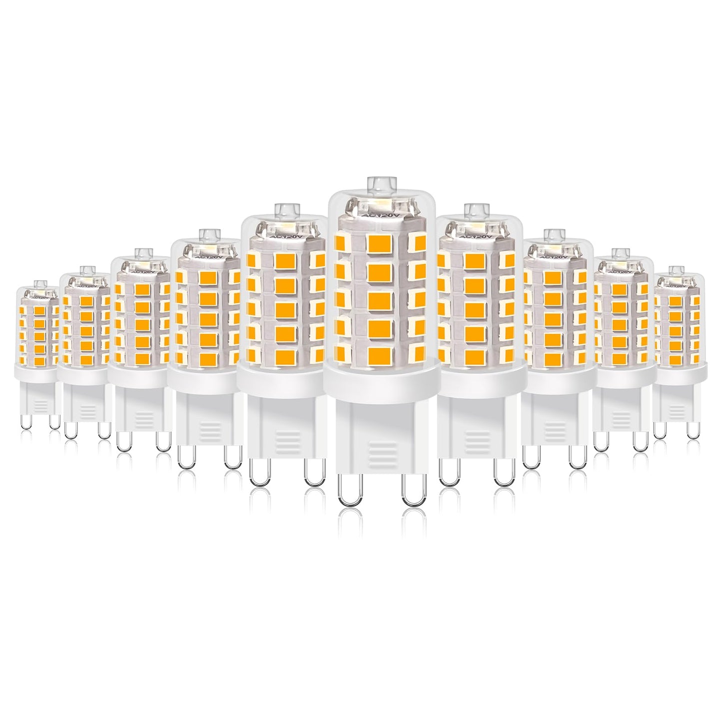 BUBO G9 LED Bulb 2700K Soft White 430 Lumens, 3W Equivalent 40W T4 G9 Halogen Replacement, 360°Beam Angle 120V Non-Dimmable No-Flicker G9 Light Bulbs for Crystal Chandelier Lighting, 10 Pack