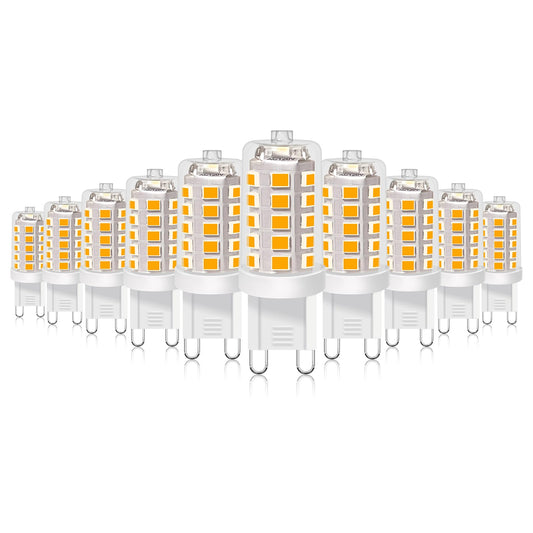 BUBO G9 LED Bulb 2700K Soft White 430 Lumens, 3W Equivalent 40W T4 G9 Halogen Replacement, 360°Beam Angle 120V Non-Dimmable No-Flicker G9 Light Bulbs for Crystal Chandelier Lighting, 10 Pack