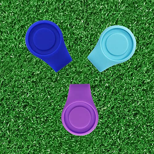 Myartte Silicone Golf Ball Marker Hat Clip - Strong Magnetic Closure, Pack of 3, 4, or 7 - Pink, Blue, Green