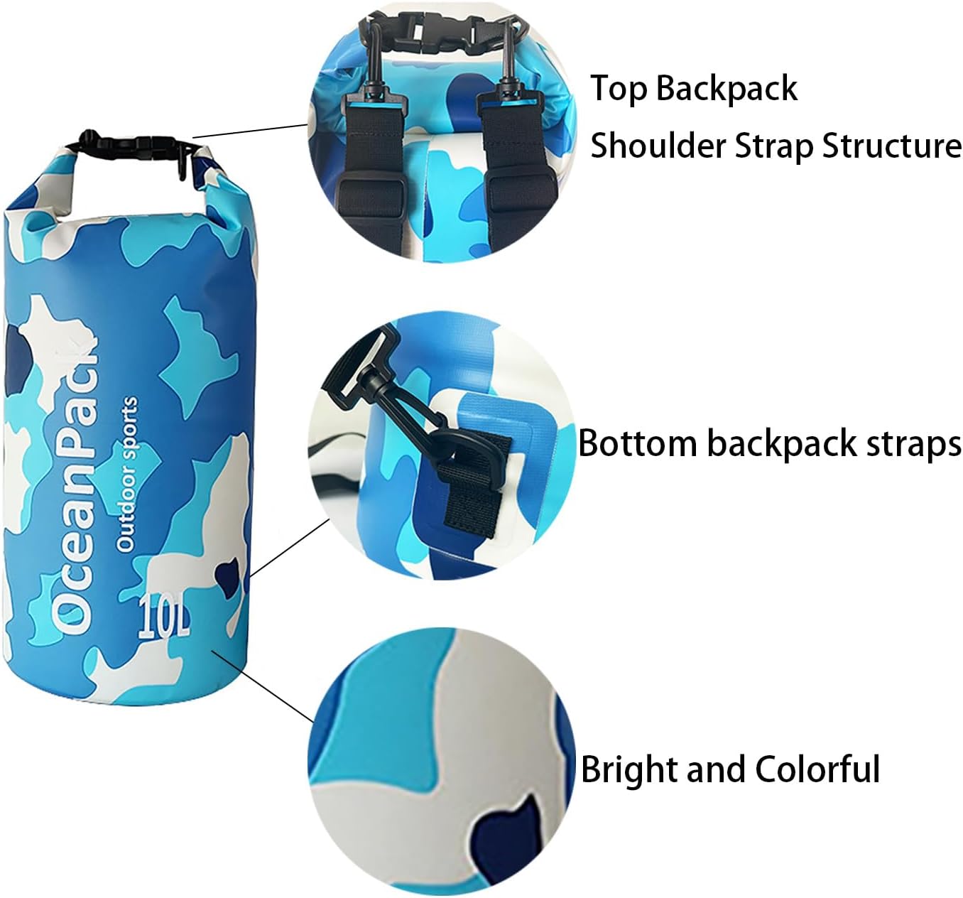 Skiennix Waterproof Dry Bag - Lightweight Roll Top Storage for Travel & Outdoor Activities | 5L/10L/20L Options