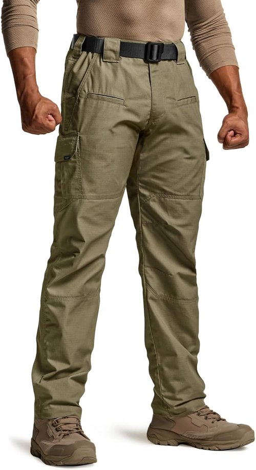 CQR Men's Tactical Pants - Lightweight Water-Resistant Ripstop Cargo Pants for Outdoor Activities