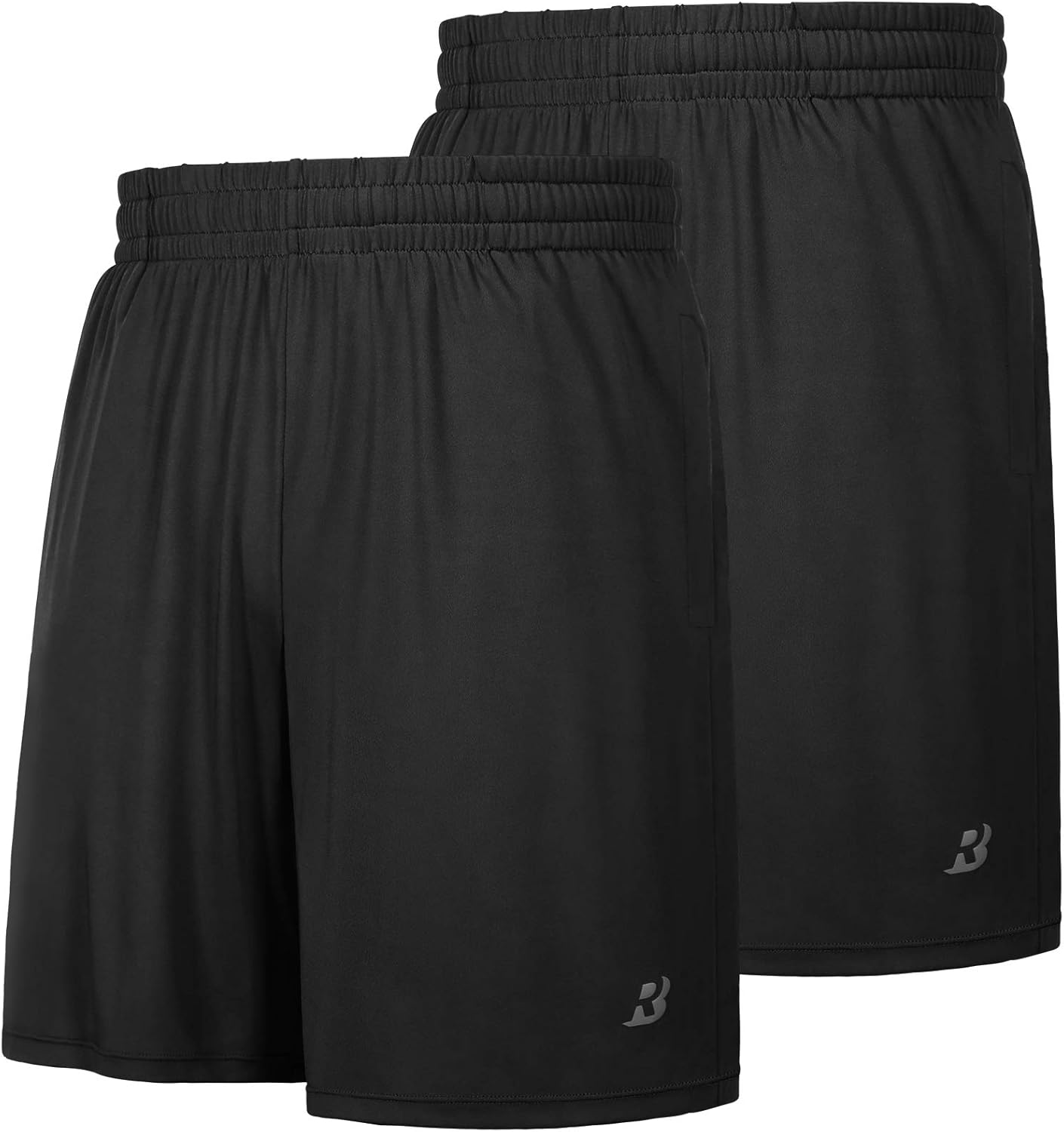 Roadbox Men's Workout Shorts - Quick Dry Athletic Gym & Running Shorts | 7-Inch with Pockets, 2-Pack