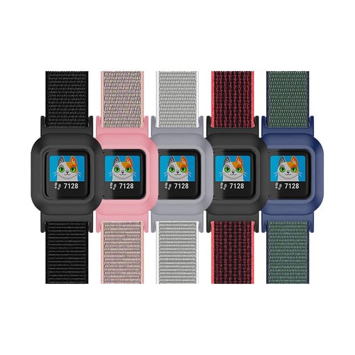 Sport Mesh Nylon Straps Compatible with Garmin vivofit jr 3 Fitness Tracker Accessory Watchband (Midnight Fog)